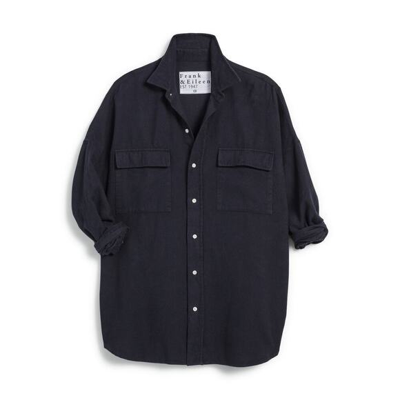 Frank & Eileen McLoughlin Utility Jacket Italian Dream Denim In Black Size Small - Picture 8 of 15